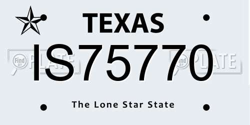 IS75770 Texas License Plate