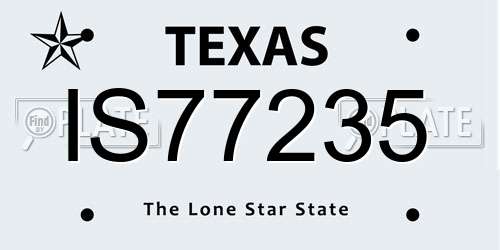 IS77235 Texas License Plate