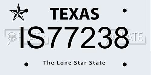 IS77238 Texas License Plate
