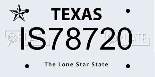 IS78720 Texas License Plate