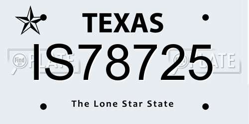 IS78725 Texas License Plate
