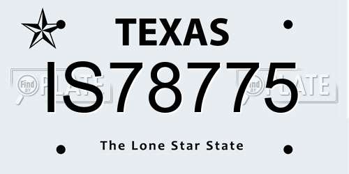 IS78775 Texas License Plate