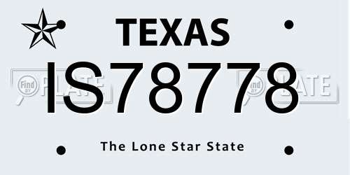 IS78778 Texas License Plate