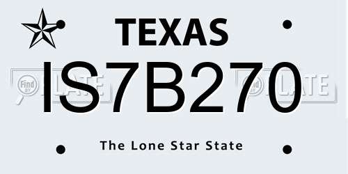 IS7B270 Texas License Plate