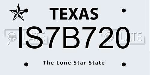 IS7B720 Texas License Plate