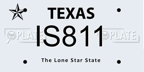 IS811 Texas License Plate