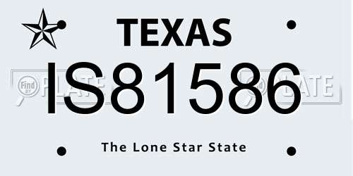 IS81586 Texas License Plate