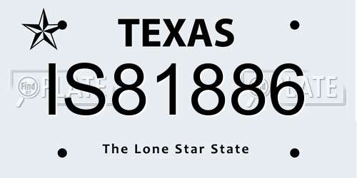 IS81886 Texas License Plate