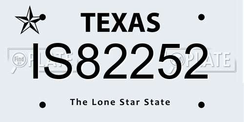 IS82252 Texas License Plate