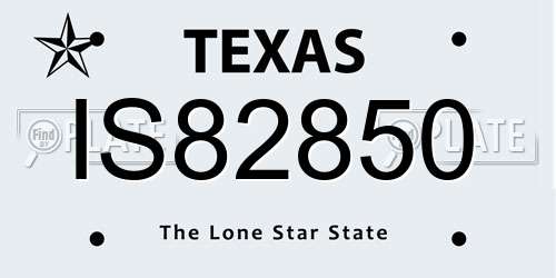 IS82850 Texas License Plate