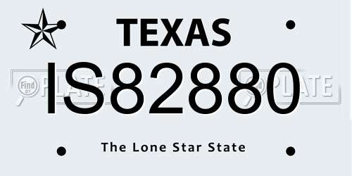 IS82880 Texas License Plate