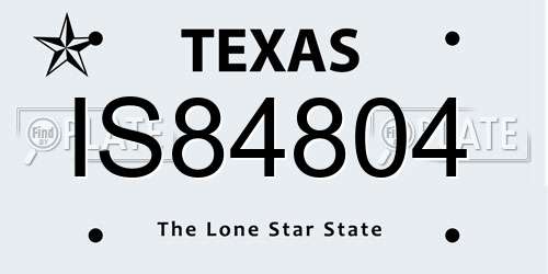IS84804 Texas License Plate