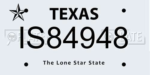 IS84948 Texas License Plate