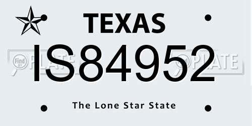 IS84952 Texas License Plate