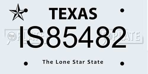 IS85482 Texas License Plate