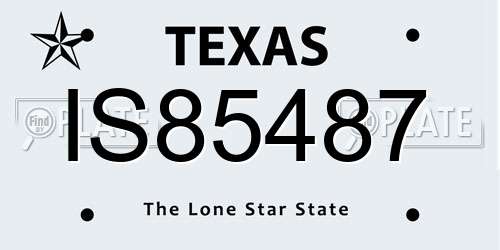 IS85487 Texas License Plate