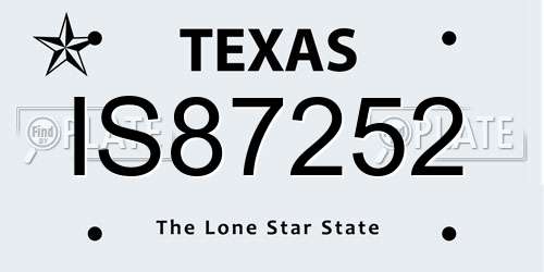 IS87252 Texas License Plate