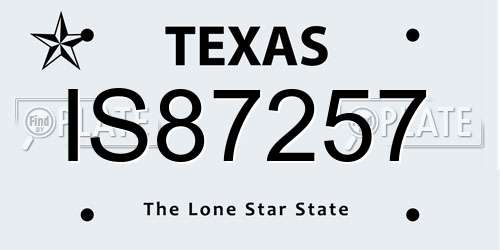 IS87257 Texas License Plate