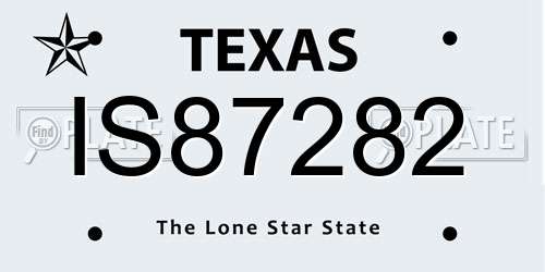 IS87282 Texas License Plate