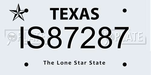 IS87287 Texas License Plate