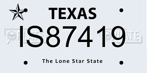 IS87419 Texas License Plate
