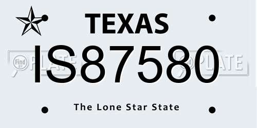 IS87580 Texas License Plate