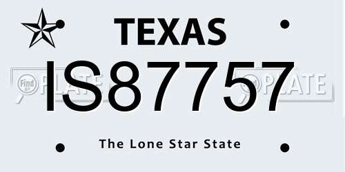 IS87757 Texas License Plate
