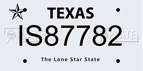 IS87782 Texas License Plate
