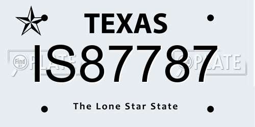 IS87787 Texas License Plate