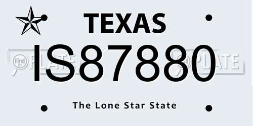 IS87880 Texas License Plate