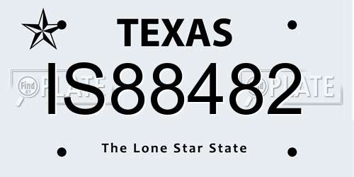 IS88482 Texas License Plate