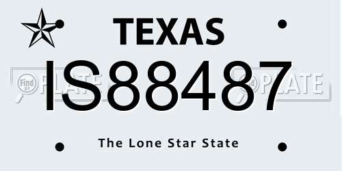 IS88487 Texas License Plate