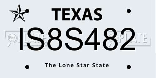 IS8S482 Texas License Plate