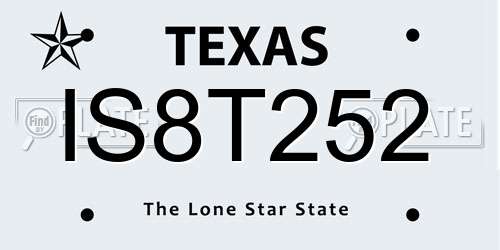 IS8T252 Texas License Plate