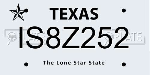 IS8Z252 Texas License Plate