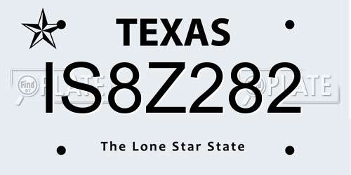 IS8Z282 Texas License Plate