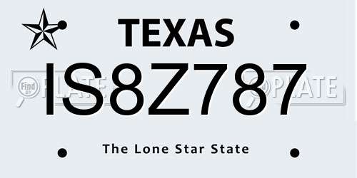 IS8Z787 Texas License Plate
