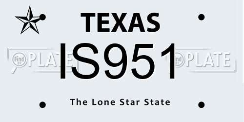 IS951 Texas License Plate