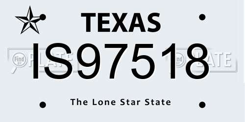 IS97518 Texas License Plate