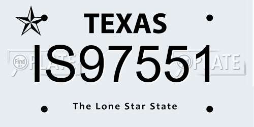 IS97551 Texas License Plate