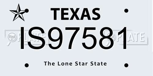 IS97581 Texas License Plate