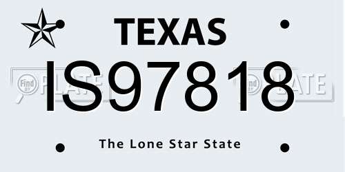 IS97818 Texas License Plate