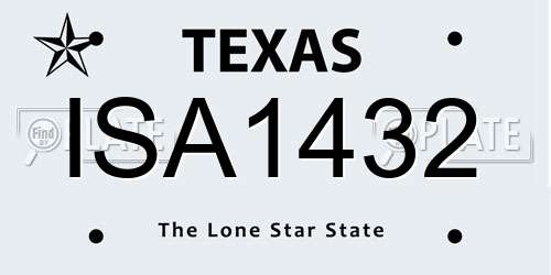 ISA1432 Texas License Plate