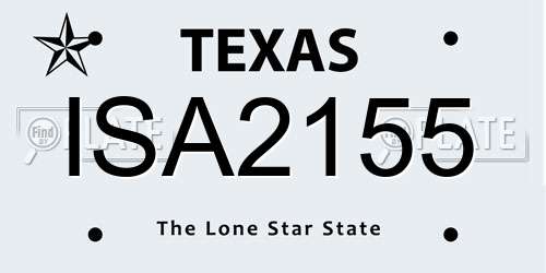 ISA2155 Texas License Plate