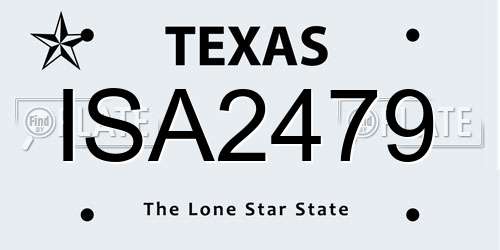 ISA2479 Texas License Plate