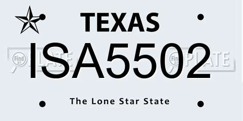 ISA5502 Texas License Plate