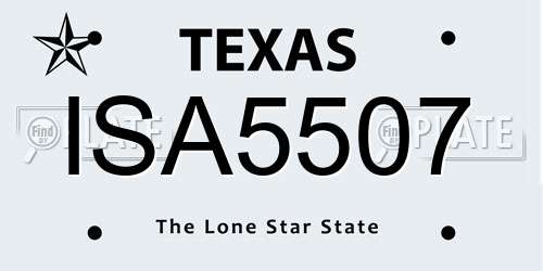 ISA5507 Texas License Plate