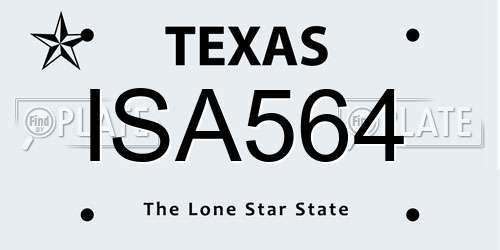 ISA564 Texas License Plate