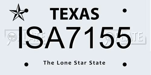 ISA7155 Texas License Plate