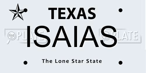 ISAIAS Texas License Plate